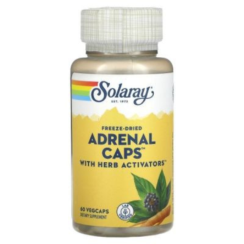 Solaray, Adrenal Caps (60 капс.), концентрат надпочечников, от стресса ...